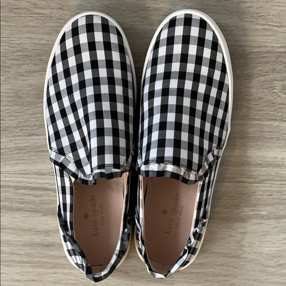 NWOT Kate Spade Checkered Slip Ons